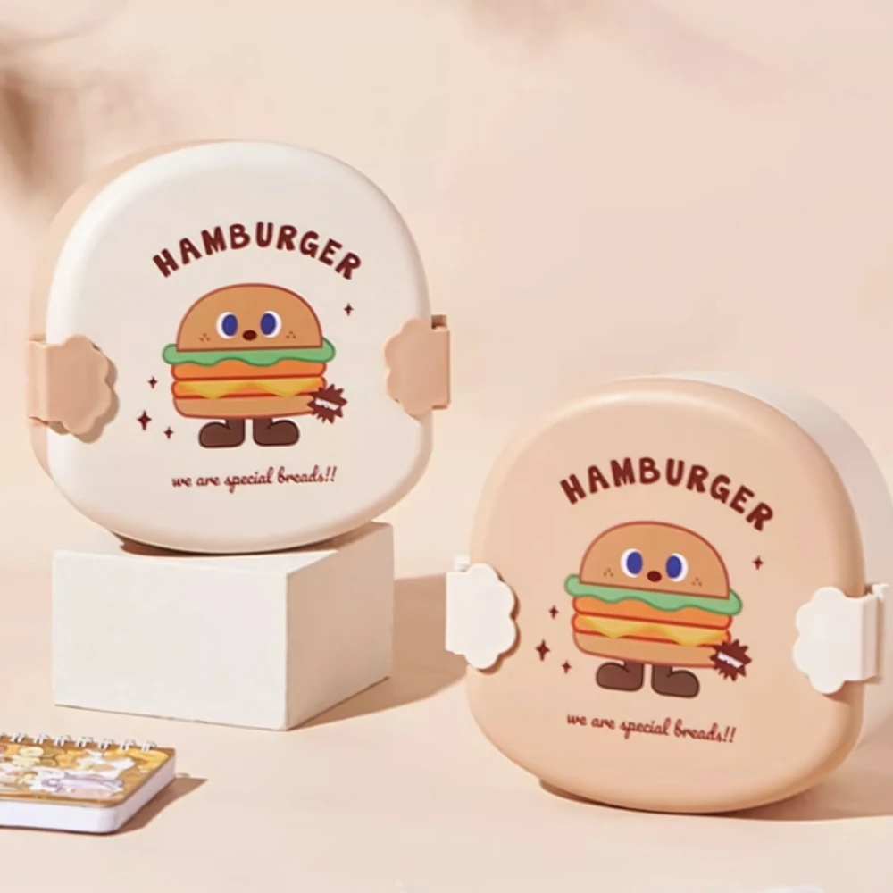 Marmitas Lancheira Com Estampas E Formatos Divertidos Com Talheres Hambúrguer Para Lanches E Marmitas