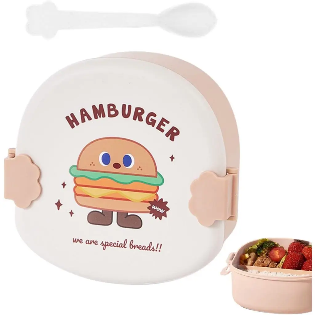 Marmitas Lancheira Com Estampas E Formatos Divertidos Com Talheres Hambúrguer Para Lanches E Marmitas - Imagem 4