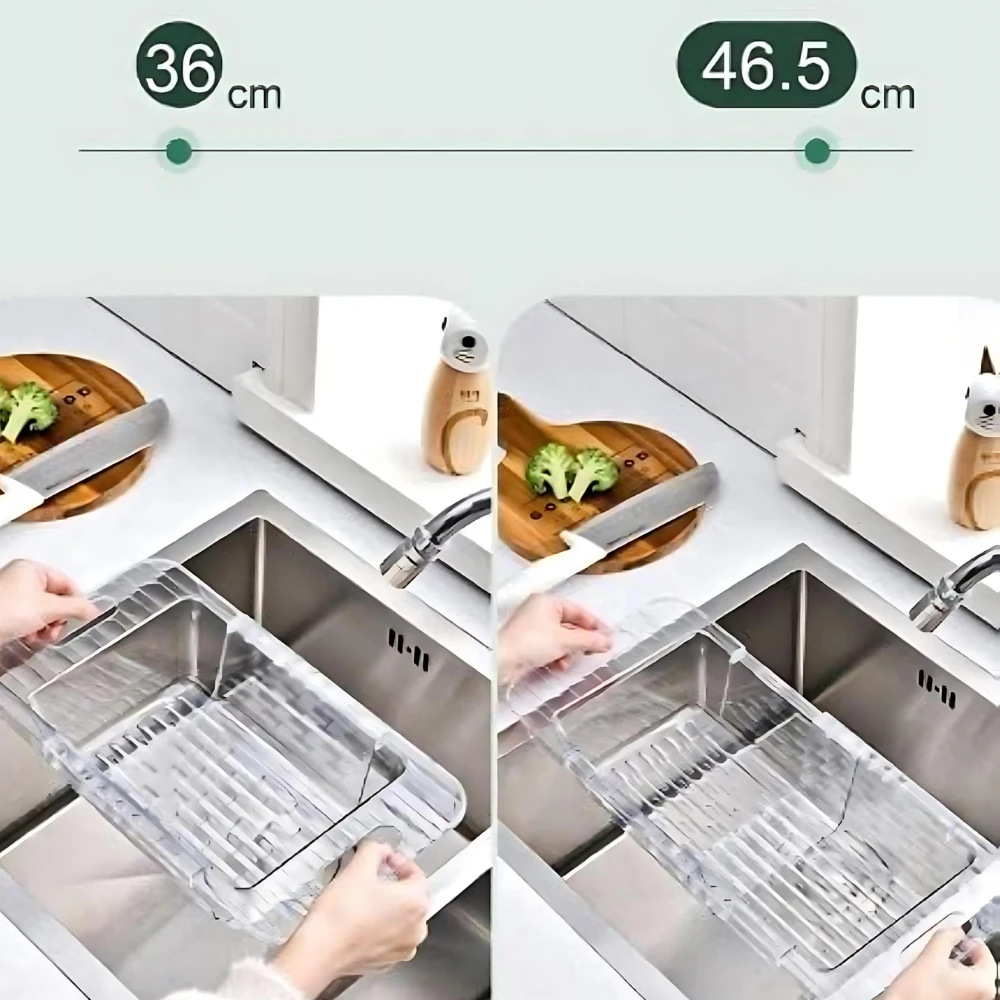 Escorredor De Cozinha Para Frutas E Legumes Tamanho Ajustável Ácrilico Pia - Imagem 3