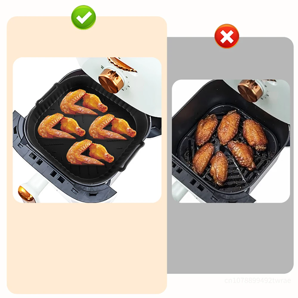 Molde de fritadeira de ar de silicone de 20cm para fritadeira de ar Philips Série 2000 4.2L NA229 Acessórios de fritadeira de ar reutilizáveis em vez de papel de cozimento - Imagem 2