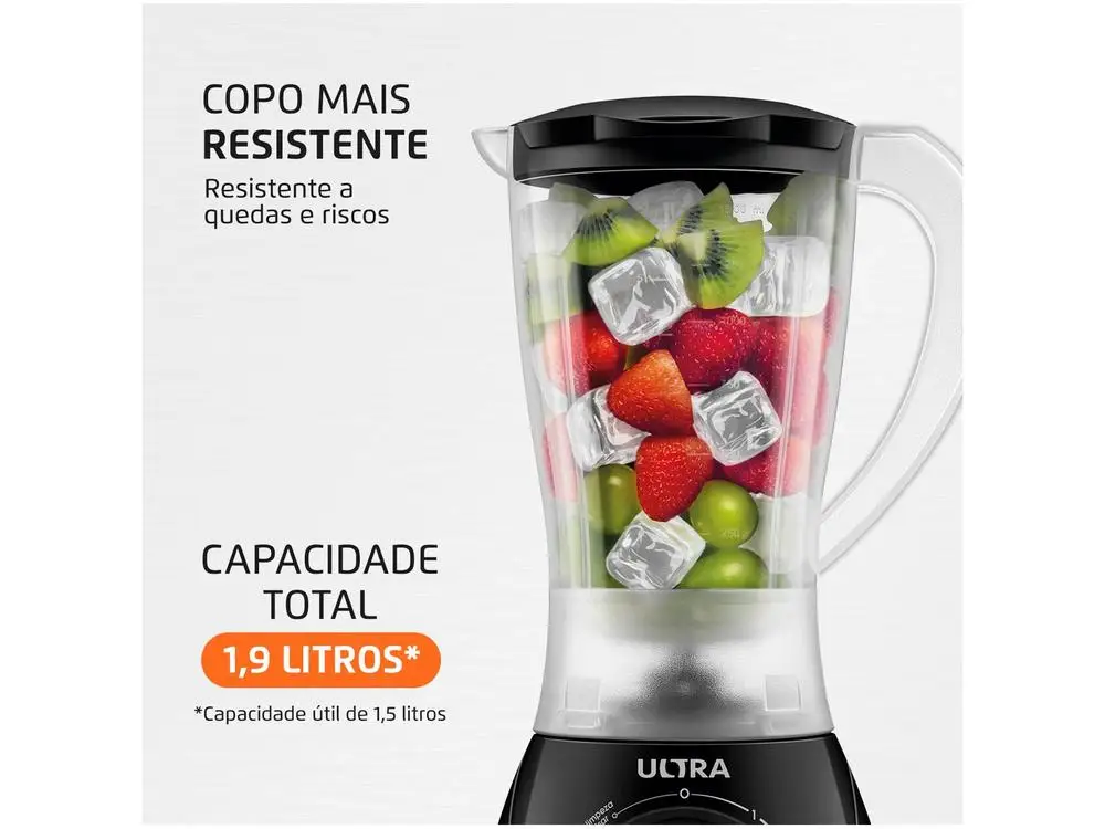 Liquidificador Mondial Ultra Facility Power 2 Velocidades 550W Preto - 110V - Imagem 3